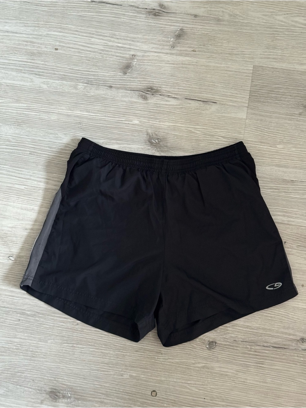 C9 by Champion Men's Black Athletic Shorts with Gray Side Stripe
